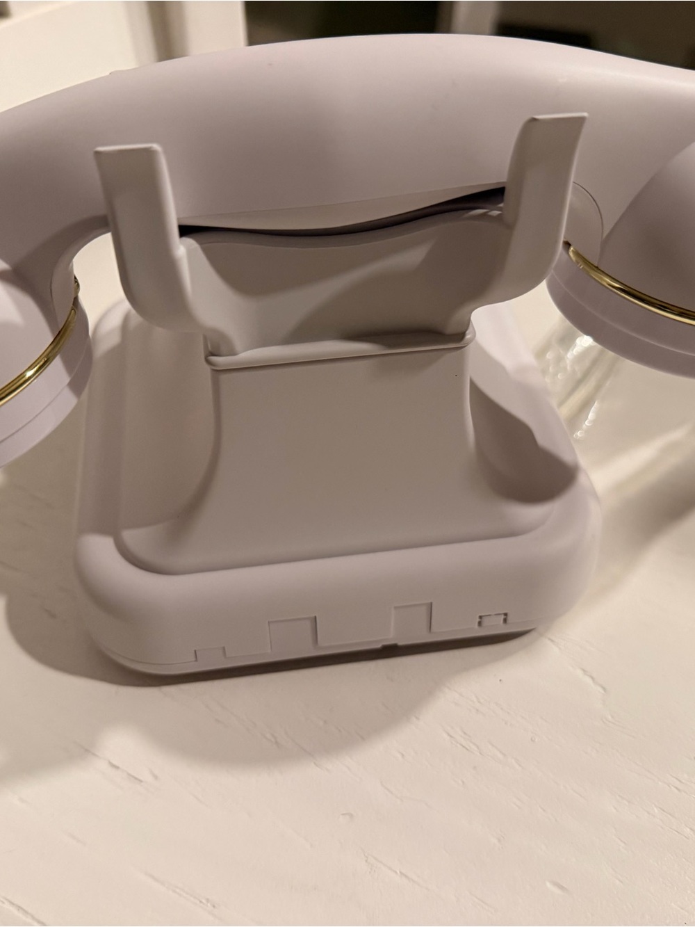 Physical Retro style Bluetooth Phone - White with Gold Accents - Picture 2 of 3